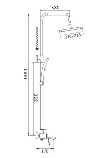 Душевая стойка Shevanik S9136 хром
